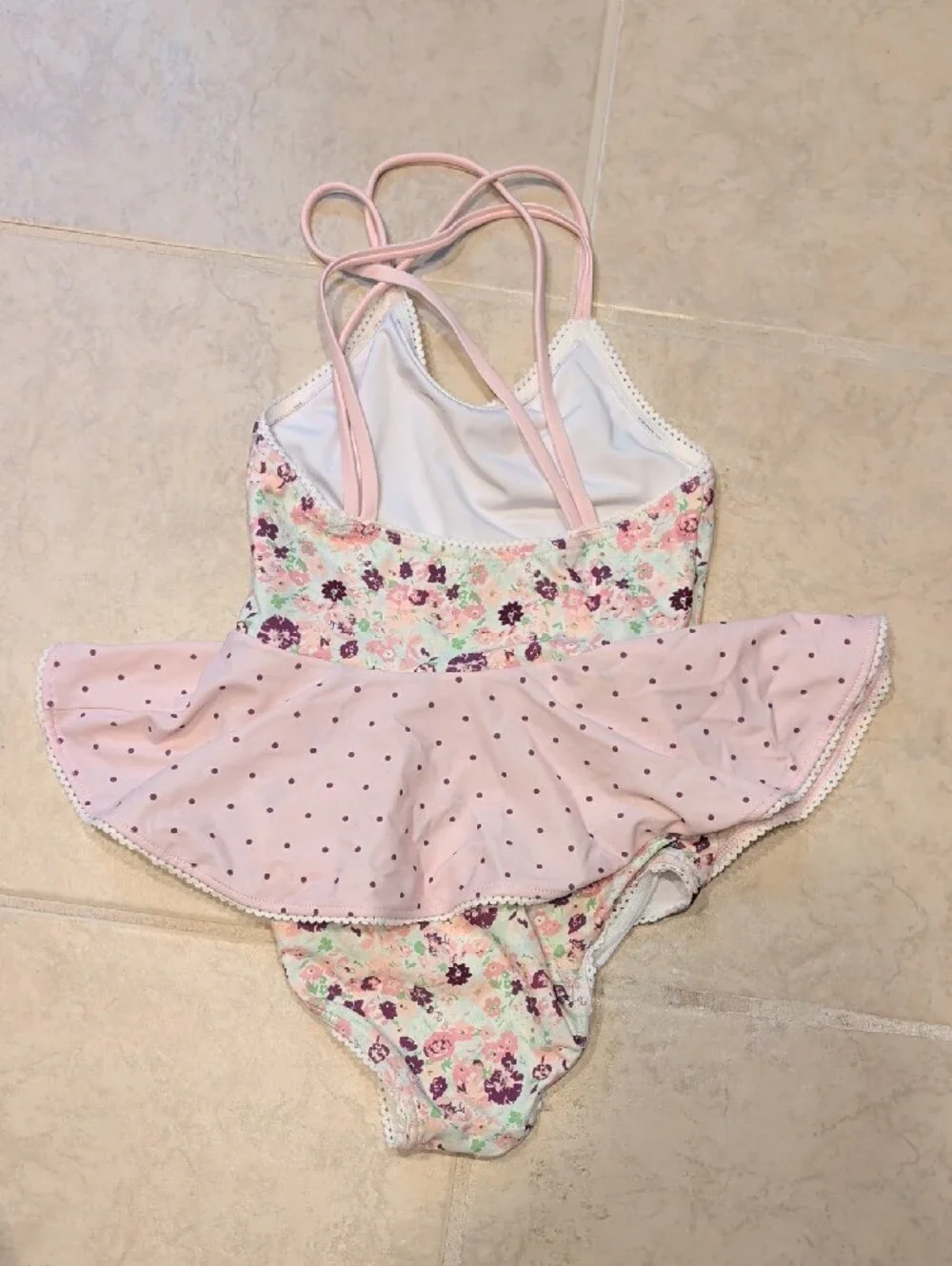 SweetHoney One Piece Floral Polka Dot Swim dress